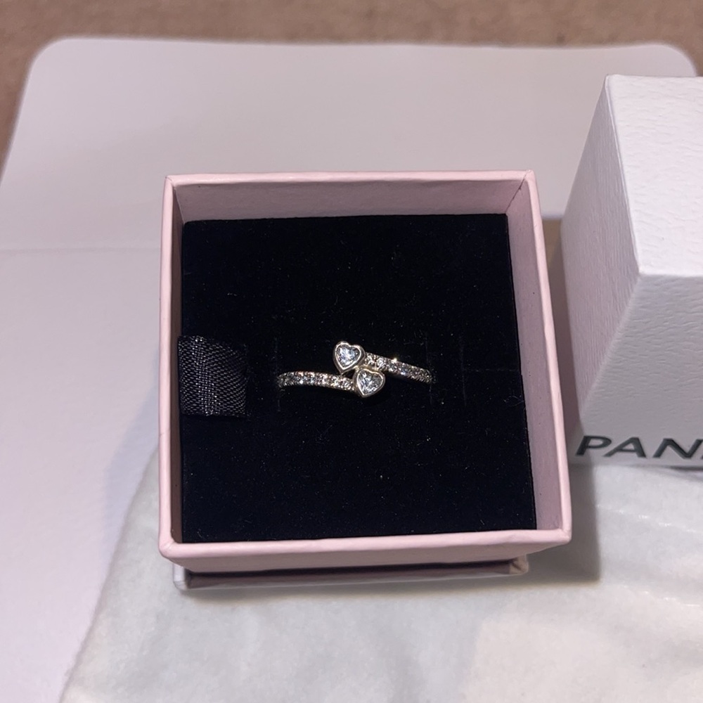 Authentic Pandora Ring. Two Intertwining Hearts - image 2
